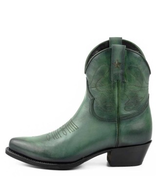 Mayura 2374 Green Vintage Ladies Cowboy Ankle Boots