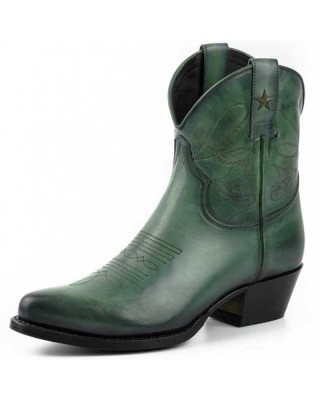 Mayura 2374 Green Vintage Ladies Cowboy Ankle Boots