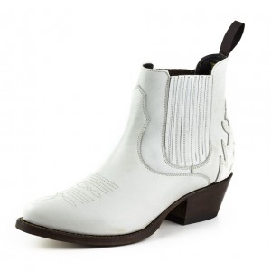 Mayura 2487 Marilyn White Ladies Cowboy Ankle Boots
