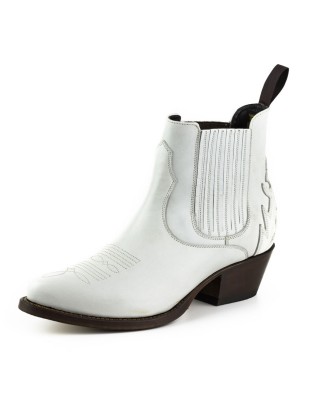 Mayura 2487 Marilyn White Ladies Cowboy Ankle Boots