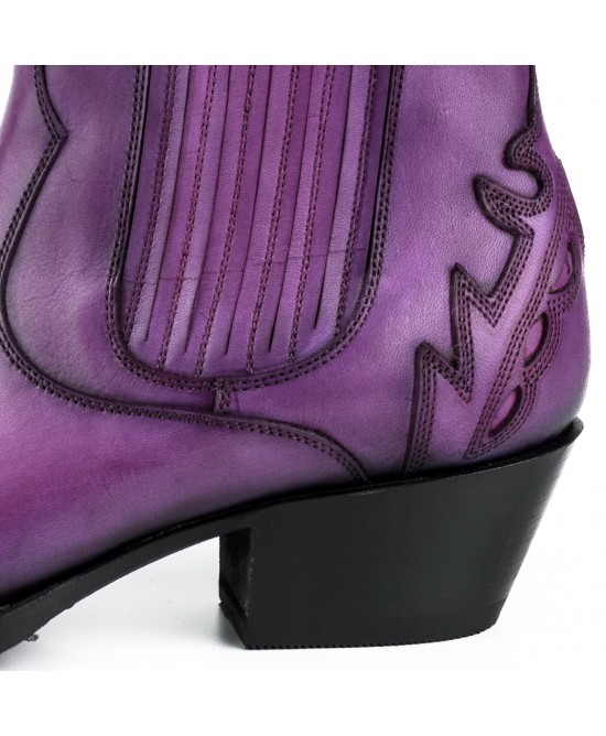 Mayura 2487 Marilyn Purple Ladies Cowboy Ankle Boots
