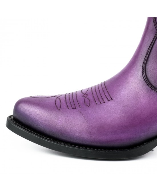Mayura 2487 Marilyn Purple Ladies Cowboy Ankle Boots