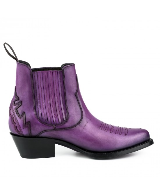 Mayura 2487 Marilyn Purple Ladies Cowboy Ankle Boots