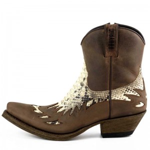 Mayura 012 Sadale/Natural Ankle Cowboy Boot Leather Genuine Snakeskin Mayura 012 Sadale/Natural Ankle Cowboy Boot Leather Genuine Snakeskin
