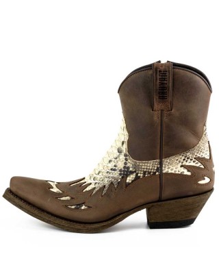 Mayura 012 Sadale/Natural Ankle Cowboy Boot Leather Genuine Snakeskin
