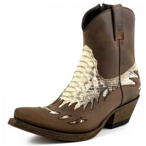 Mayura 012 Sadale/Natural Ankle Cowboy Boot Leather Genuine Snakeskin Mayura 012 Sadale/Natural Ankle Cowboy Boot Leather Genuine Snakeskin