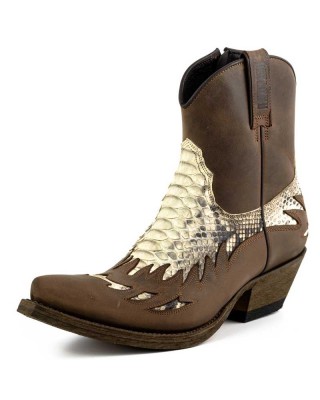Mayura 012 Sadale/Natural Ankle Cowboy Boot Leather Genuine Snakeskin