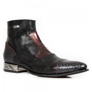 New Rock - M.NW133-S7 - Piton Faux Snakeskin Cowboy Boots New Rock - M.NW133-S7 - Piton Faux Snakeskin Cowboy Boots
