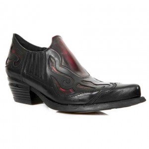 New Rock - M.WST075-C3 - Red and Black Dallas Shoes