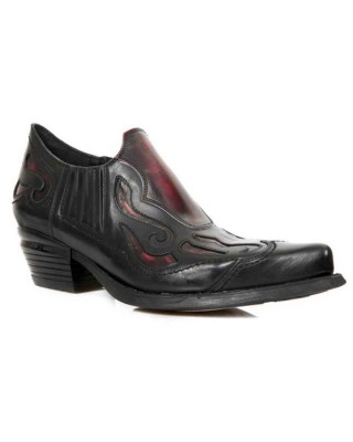 New Rock - M.WST075-C3 - Red and Black Dallas Shoes