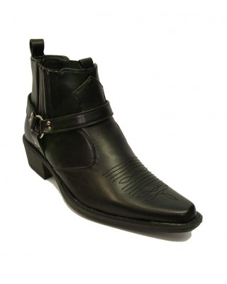 U.S.Brass - Eastwood Men's Ankle Cowboy Boot Black