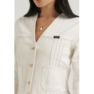 Wrangler - Lainey Wilson - Pleated Tour White Denim Blouse 