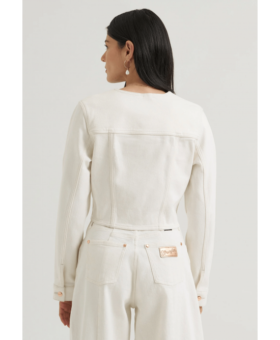 Wrangler - Lainey Wilson - Pleated Tour White Denim Blouse 