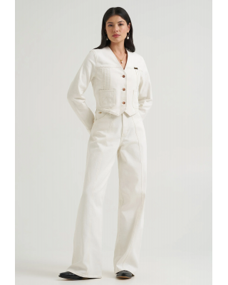 Wrangler - Lainey Wilson Tour Barrel High Rise Denim Jeans - Pearl White